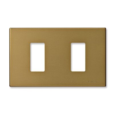 Placca 2 Moduli Alluminio Scatto BRONZO